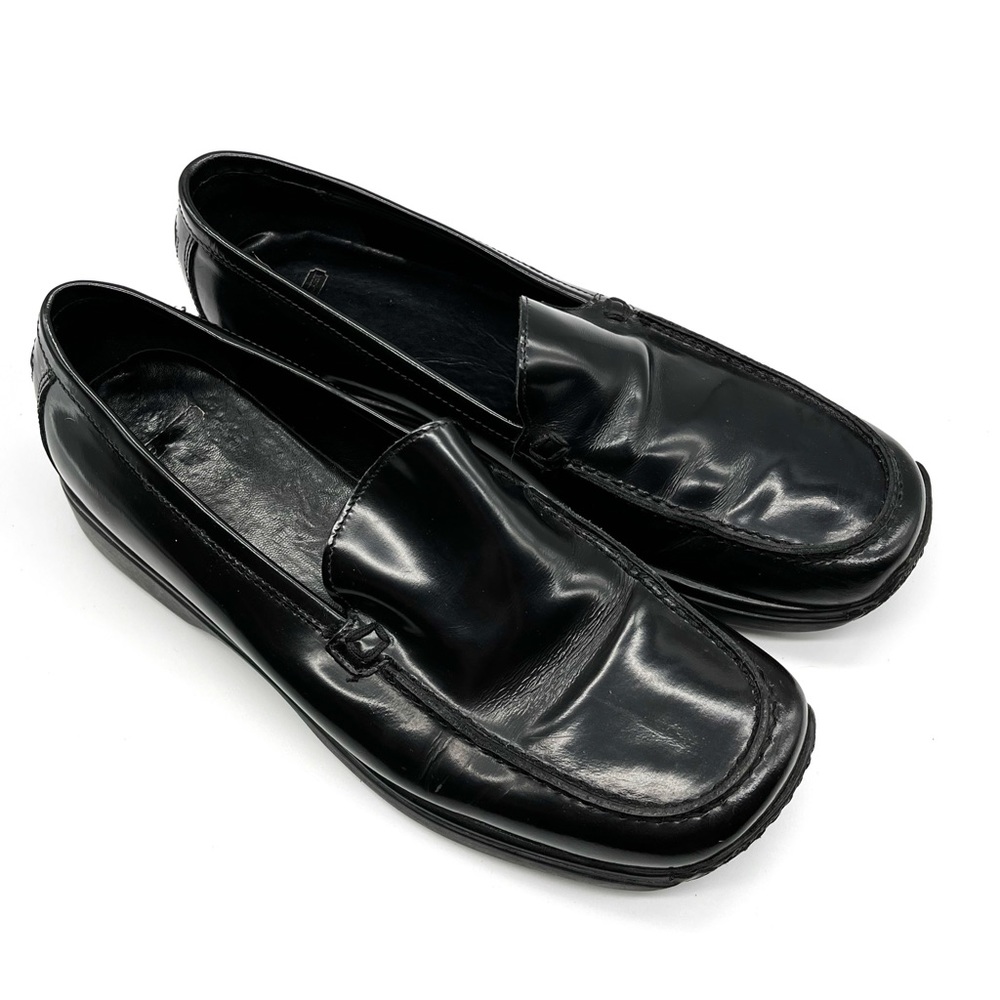 Vintage Y2K Coach Rita Patent Leather Black Square Toe Size 37 / 6.5 Loafers.